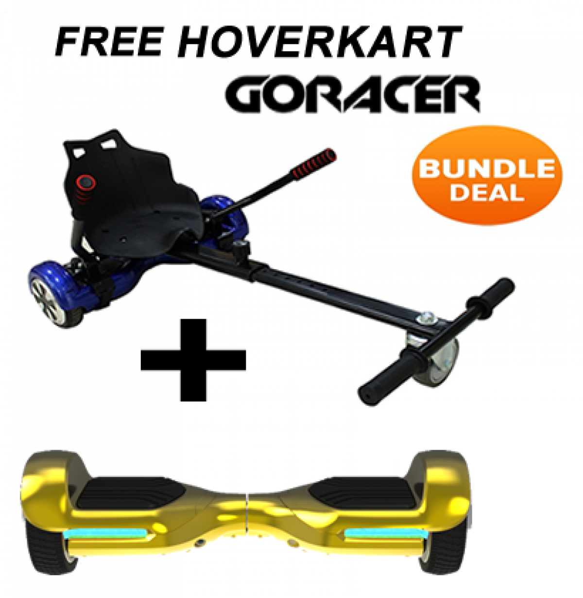 NEW G PRO Gold Chrome Segway with a FREE Racer Hoverkart Bundle