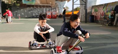 happy kids using safe hoverboard